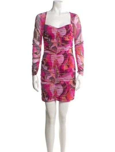 Pre-owned L'agence Printed Mini Dress W/ Tags In Pink