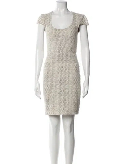 Pre-owned L'agence Printed Mini Dress In White