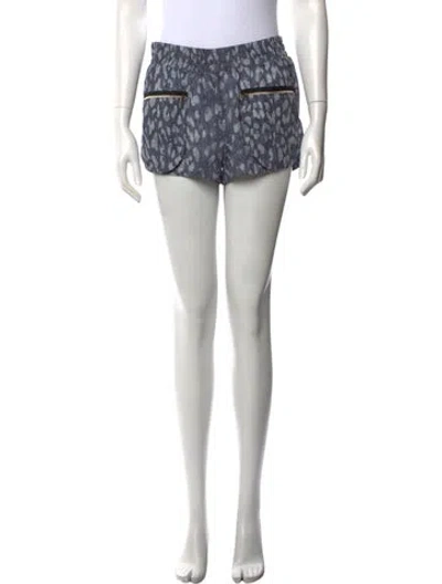 Pre-owned L'agence Printed Mini Shorts In Blue