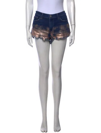 Pre-owned L'agence Printed Mini Shorts In Blue