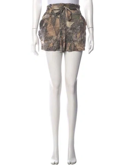 Pre-owned L'agence Printed Mini Shorts In Green
