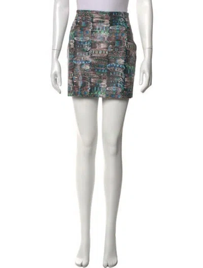 Pre-owned L'agence Printed Mini Skirt In Grey