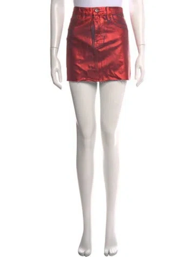 Pre-owned L'agence Printed Mini Skirt In Pink