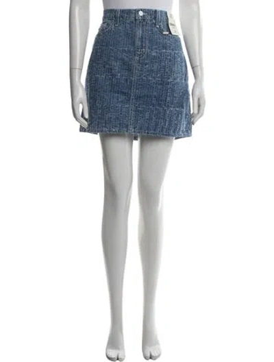 Pre-owned L'agence Printed Mini Skirt W/ Tags In Blue