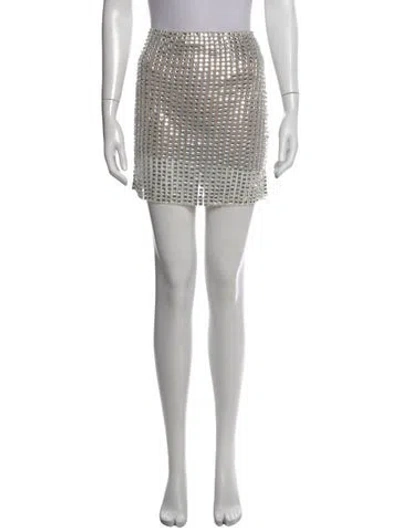 Pre-owned L'agence Printed Mini Skirt W/ Tags In Neutral