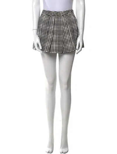 Pre-owned L'agence Printed Mini Skirt In White