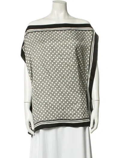 Pre-owned L'agence Printed Off-the-shoulder Blouse In Multicolor