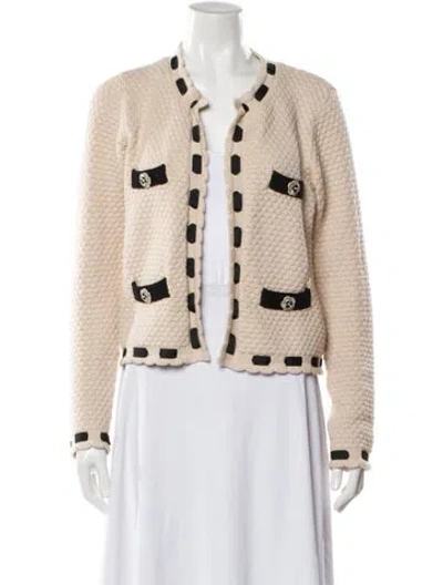 Pre-owned L'agence Printed Open Front Sweater In Neutral