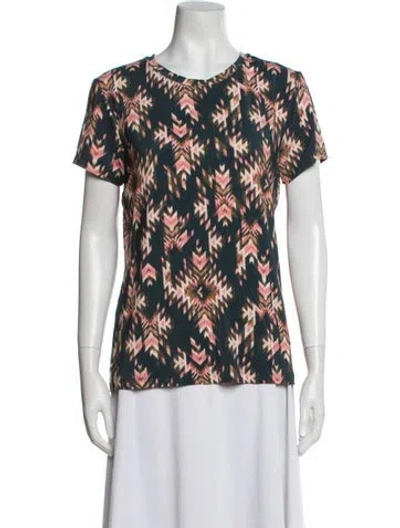 Pre-owned L'agence Printed Scoop Neck T-shirt In Multi
