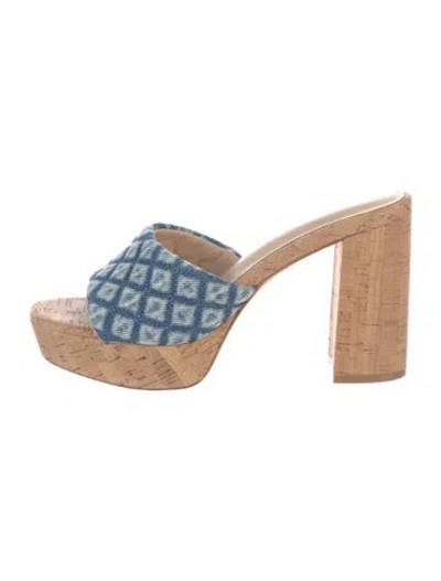 Pre-owned L'agence Printed Slides In Blue