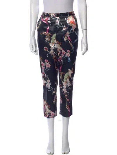 Pre-owned L'agence Printed Straight Leg Pants In Blue
