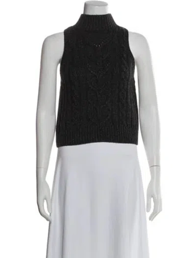 Pre-owned L'agence Printed Turtleneck Sweater In Gray