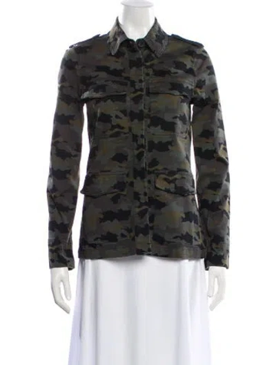 Pre-owned L'agence Printed Utility Jacket In Green