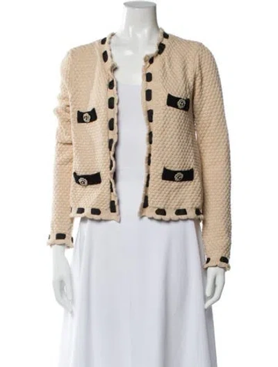 Pre-owned L'agence Printed V-neck Sweater In Blue