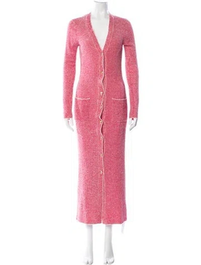 Pre-owned L'agence Printed V-neck Sweater In Multi