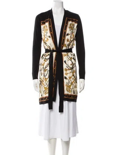 Pre-owned L'agence Printed V-neck Sweater In Neutral