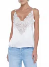 L'agence Priya Silk Lace Camisole In White In White