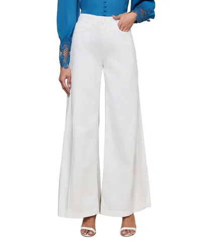 L'agence Quincy Blanc Wide Leg Jean In White