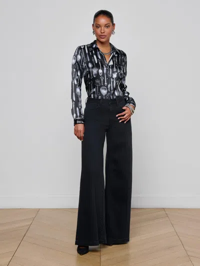 L'agence Quincy Wide-leg Jean In Black