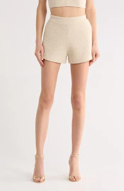 L'agence Radlee Knit Dolphin Hem Shorts In Brown