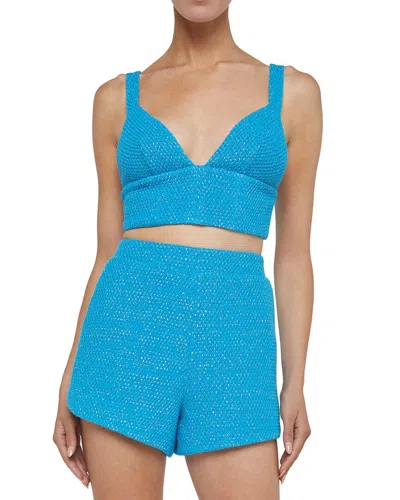L'agence Lagence Radlee Knit Dolphin Short In Blue