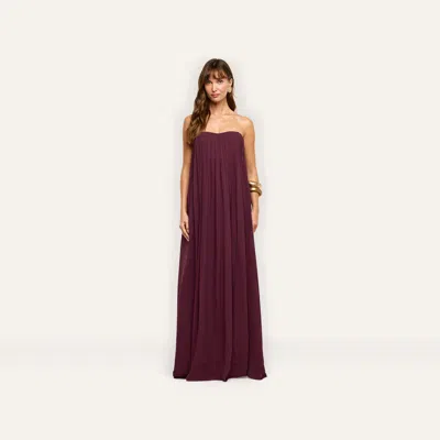 L'agence Raine Strapless Gown In Deep Port