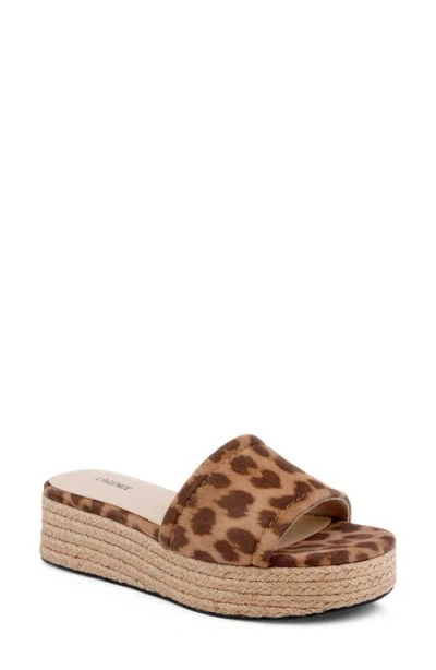 L'agence Ramani Espadrille Platform Wedge Slide Sandal In Brown