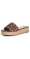 L'agence Ramani Espadrille Platform Wedge Slide Sandal In Brown