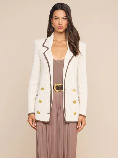L'agence Ranch Knit Blazer In White