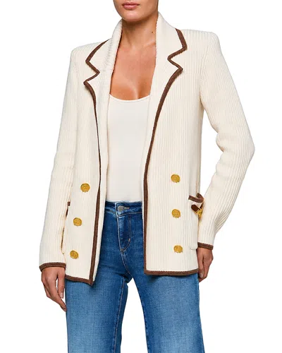L'agence Ranch Knit Blazer In Ivory/dark Cappuccino