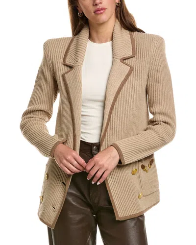 L'agence Ranch Knit Wool-blend Blazer In Neutral
