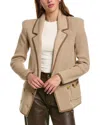 L'agence Ranch Knit Wool-blend Blazer In Brown