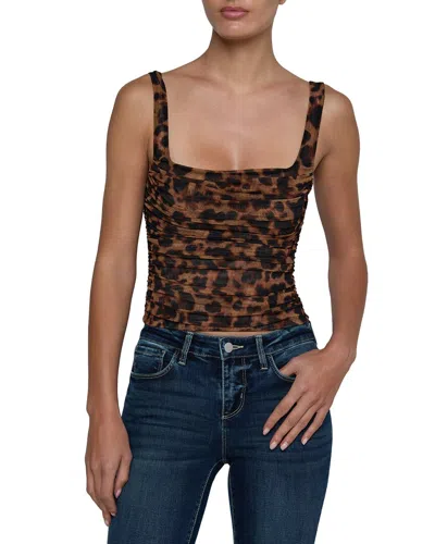 L'agence Rasha Knit Tops In Amlp-brown Multi Amur Leopard