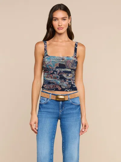 L'agence Rasha Shirred Mesh Tank In Pattern
