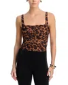 L'agence Rasha Shirred Tank In Animal Print