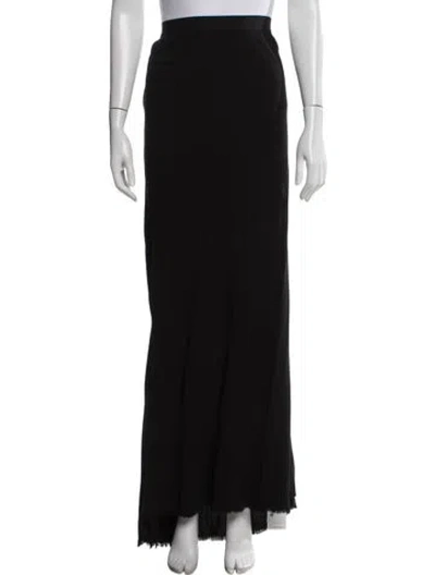 Pre-owned L'agence Raw-edge Trim Long Skirt In Black