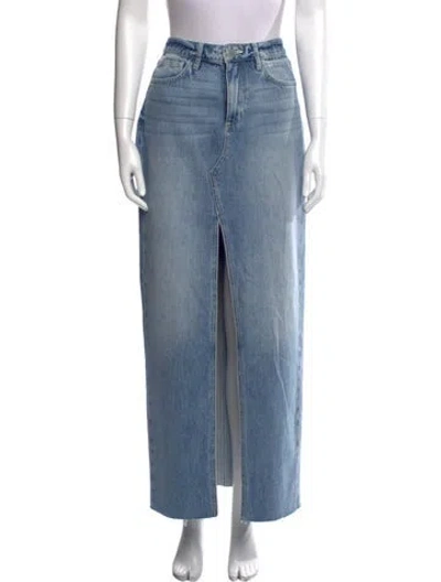 Pre-owned L'agence Raw-edge Trim Long Skirt W/ Tags In Blue