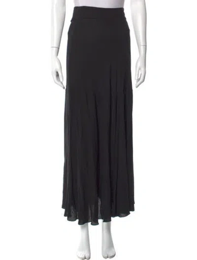 Pre-owned L'agence Raw-edge Trim Midi Length Skirt In Black