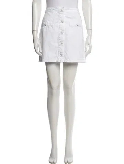 Pre-owned L'agence Raw-edge Trim Mini Skirt In White