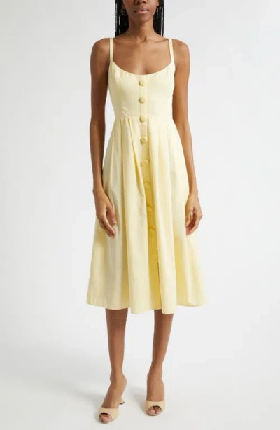 L'agence Reanne Sleeveless Midi Dress In Yellow