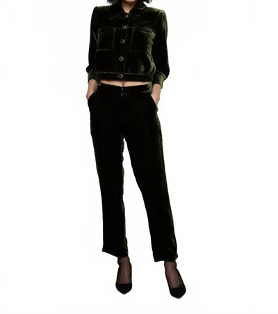 L'agence Rebel Straight Leg Trouser In Deep Olive In Green