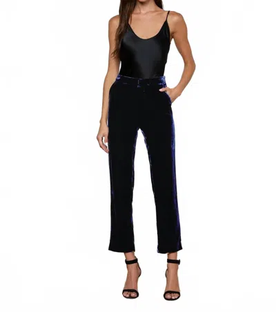 L'agence Rebel Velvet Trouser In Midnight In Black