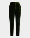 L'agence Rebel Velvet Trousers In Green