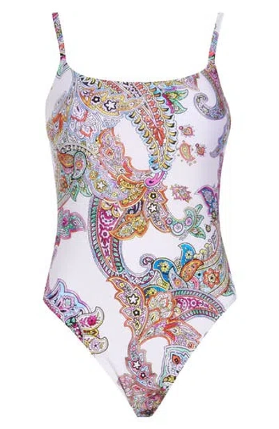 L'agence Remi Bright Paisley One-piece Swimsuit In Multi