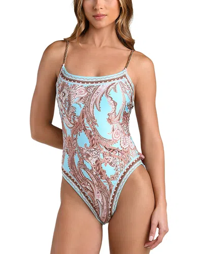 L'agence Traditional Paisley Underwire One-piece Swimsuit In Blue