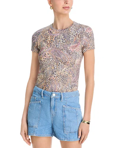 L'agence Ressi Crewneck Graphic Print Tee In Brown