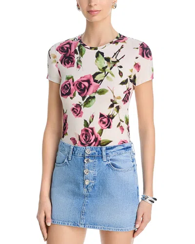 L'agence Ressi Crewneck Graphic Print Tee In White