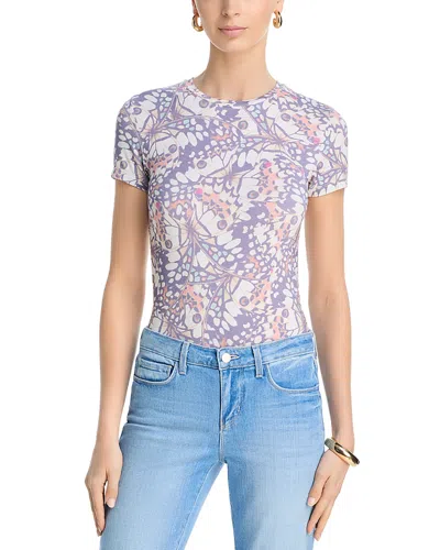 L'agence Ressi Crewneck Graphic Print Tee In White