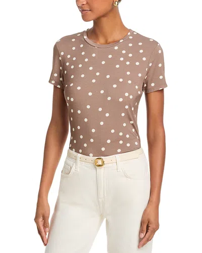 L'agence Ressi Crewneck Polka Dot Print Tee In Neutral