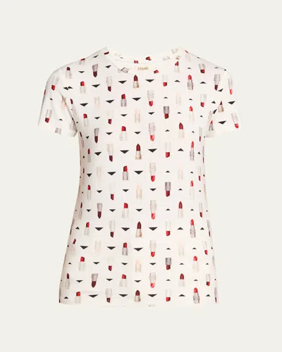 L'agence Ressi Fitted Crewneck T-shirt In Multi